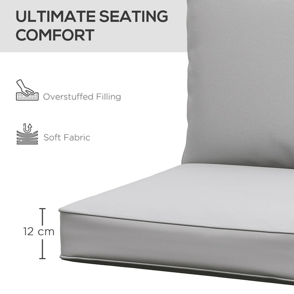Thick and Deep Patio Chair Cushions for Outdoor Seating with Back Cushion, Light Grey