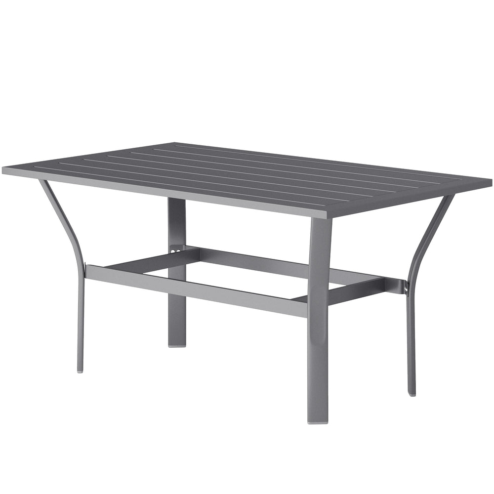 Metal coffee table for garden and balcony, dark gray
