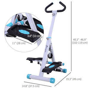 Height-adjustable stepper with LCD display, turquoise