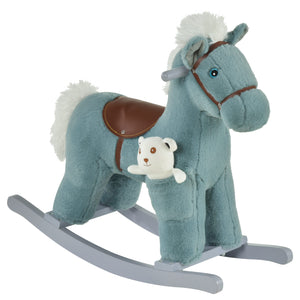 Plush Rocking Horse with Fun Realistic Sounds, Blue