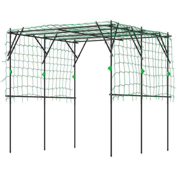Garden arch with support net, black