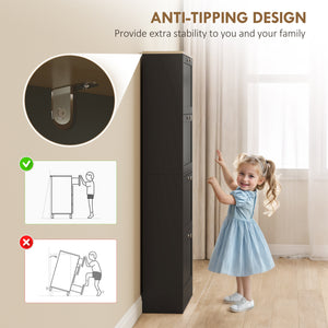 Modern shoe cabinet with 4 hinged drawers and adjustable shelves, for 18 to 24 pairs of shoes, black