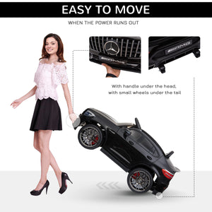 12V electric car with remote control and suspension, black