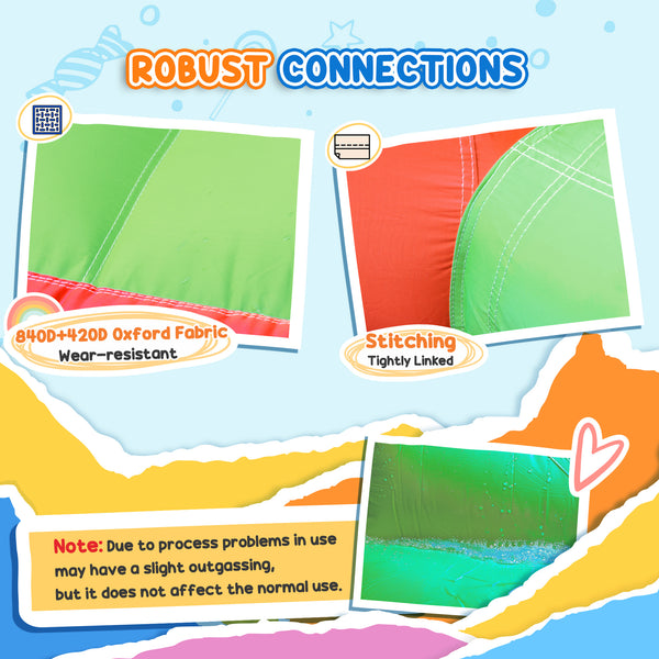 Qaba 9.2 x 9.5FT Bounce House, 4-in-1 Inflatable Bouncy Castle for Kids with Trampoline, Slide, Water Pool, Basket, Blower