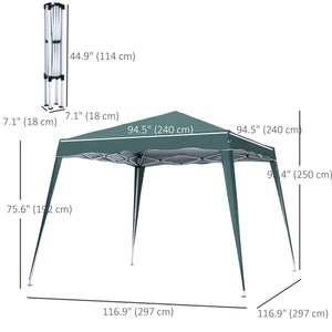 8 x 8 Folding Awning with Carry Bag, Green