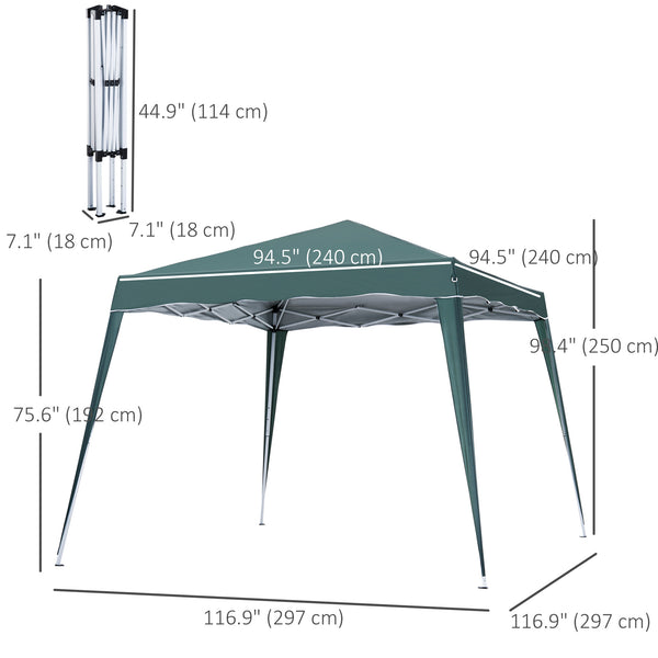 8 x 8 Folding Awning with Carry Bag, Green