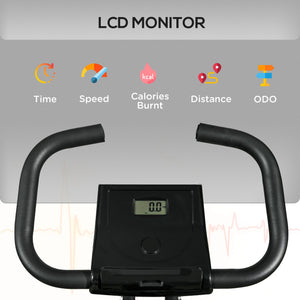 Foldable Exercise Bike with 8-Level Magnetic Resistance, LCD Display, Black