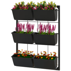 3-tier wall planter with 6 pots