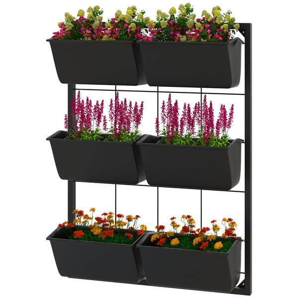 3-tier wall planter with 6 pots