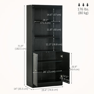 Kitchen sideboard with adjustable shelves, black