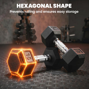 5–30 lb Hex Dumbbell Set with Vertical Storage Rack