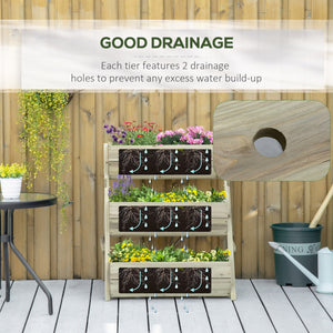 3-tier raised wooden planter