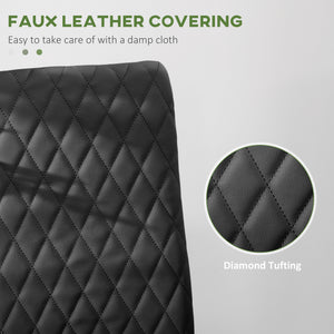 Set of 4 dining chairs with faux leather upholstery and steel legs, black