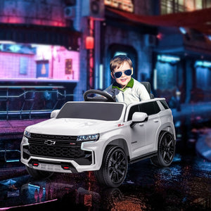 Licensed Chevrolet Tahoe 12V with Parental Remote, White