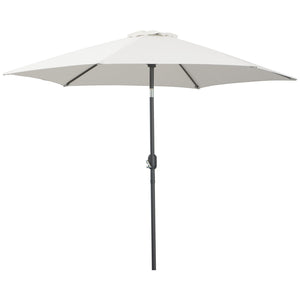 8.5-foot round aluminum patio umbrella, cream white