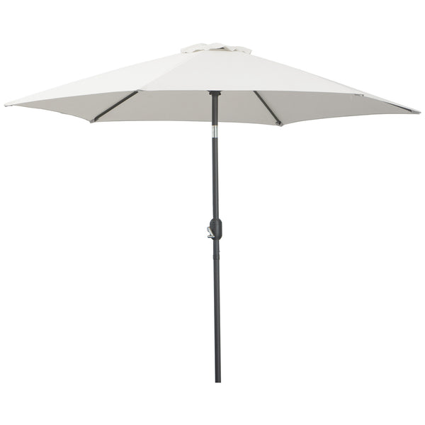 8.5-foot round aluminum patio umbrella, cream white