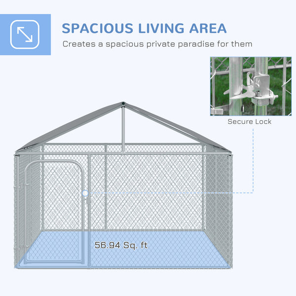 Kennel with waterproof and UV-resistant cover
