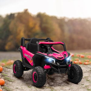 12V Electric Car with Remote Control, Battery Electric UTV with Spring Suspension, Pink