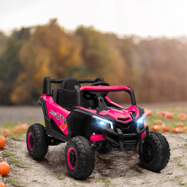 12V Electric Car with Remote Control, Battery Electric UTV with Spring Suspension, Pink