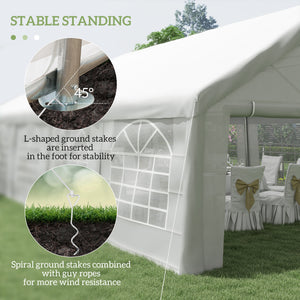 8.9 x 5 m Outdoor Party Tent with Removable Walls White