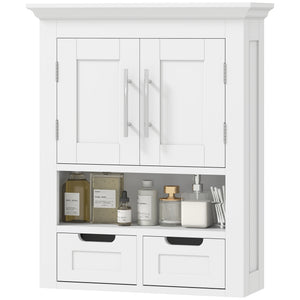 Bathroom wall cabinet with shelf, white