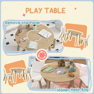 Activity table and chair set with bear-shaped chairs