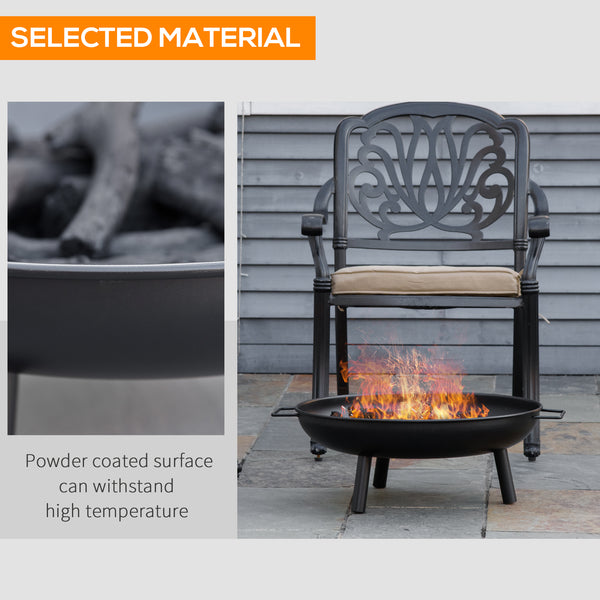 Round wood-burning fireplace, black