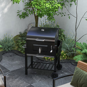 Portable stainless steel charcoal barbecue