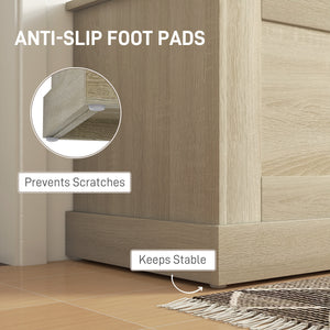 Storage trunk with safety hinge, natural wood look