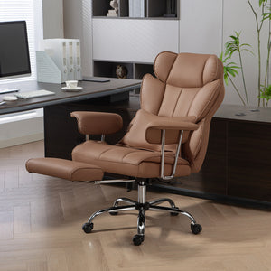 Massage office chair with 6-point vibration, brown