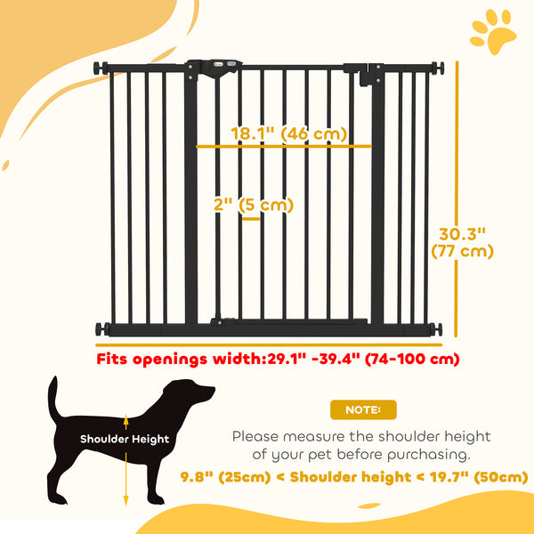 Pet Gate with Door, Black
