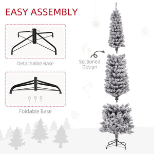 7.5 foot frosted pencil shaped Christmas tree