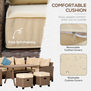 6-piece furniture set in woven resin