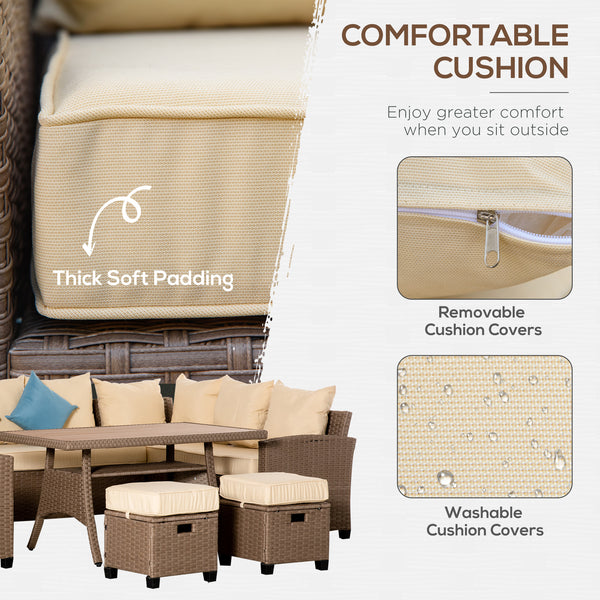6-piece furniture set in woven resin