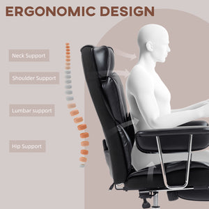 Massage office chair with 6-point vibration, black