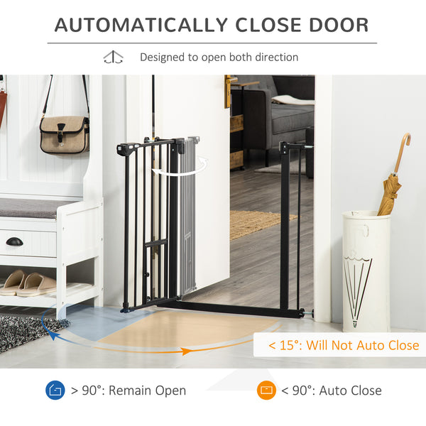 Extra Wide Pressure Fit Retractable Gate with Pet Door