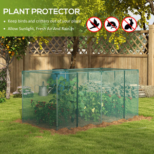 Plant protection tent with zippered door, green