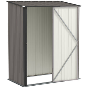 Steel garden shed with a simple lockable door