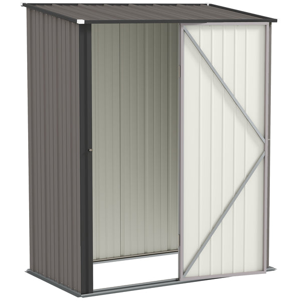 Steel garden shed with a simple lockable door