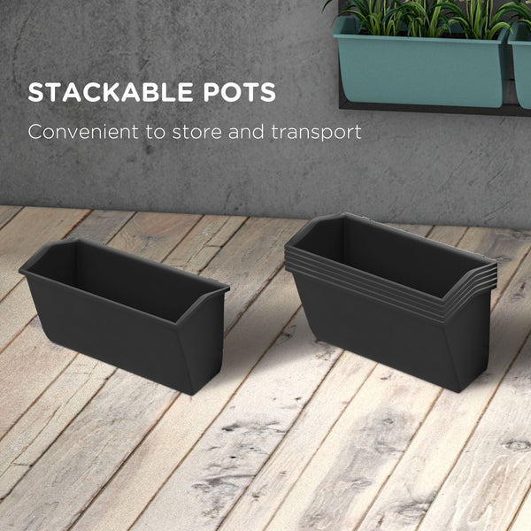 3-tier wall planter with 6 pots