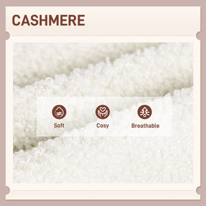 Cashmere accent chair with wide seat and padded armrests, cream white