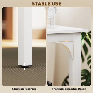 Desk with metal legs, white