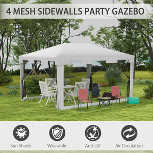 10 x 13 reception roof with mesh side walls, white
