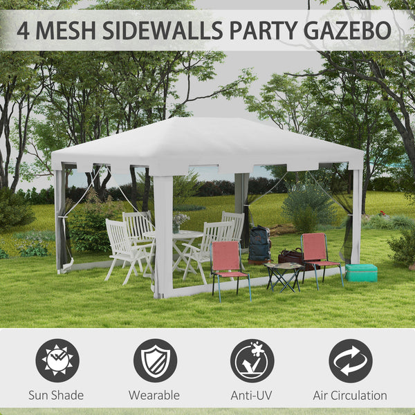 10 x 13 reception roof with mesh side walls, white