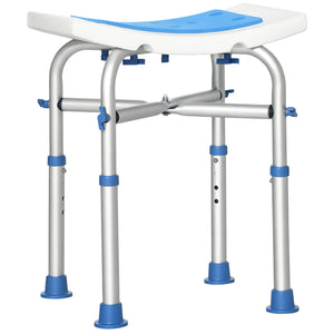 Height-adjustable shower chair with suction cup feet