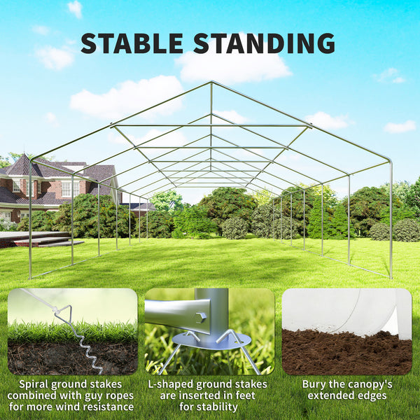 Heavy-duty 20 x 40 ft. white party tent