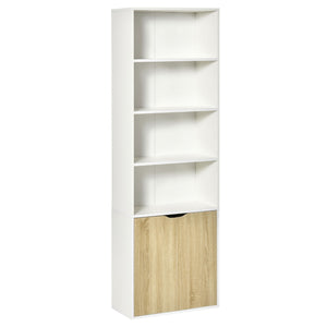 4-tier open bookcase with doors, oak