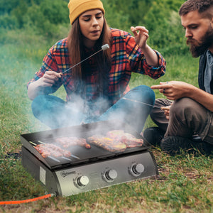 9,000 BTU 3-Burner Gas Barbecue, Silver 