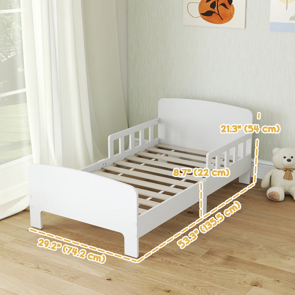 Single bed frame with safety side rails, white
