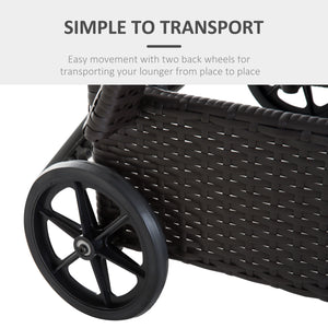 Woven resin chaise lounge with headrest, cream white